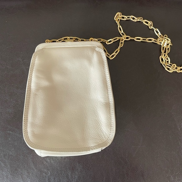 Liz Claiborne ivory cream leather bag with gold chain formal date night office - Picture 1 of 16